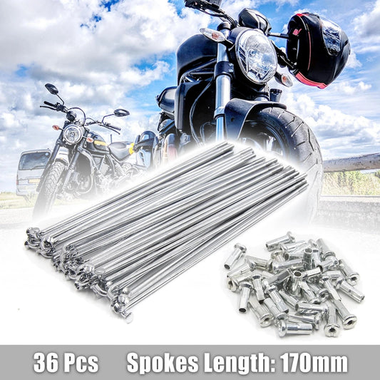 36pcs / 170mm / Wheel Spokes Set 3.5mm Thread Nipples for Motorcycle