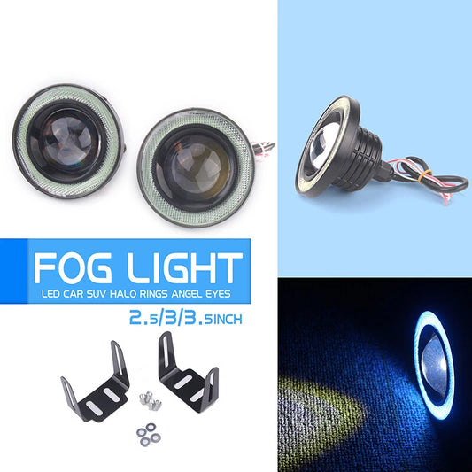 2 x 2.5" LED Fog Lights Ice Blue COB Angel Eyes Halo for Car Truck (2010-2023)