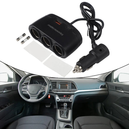Premium Car Charger Splitter with Triple Socket High Power 120W Output
