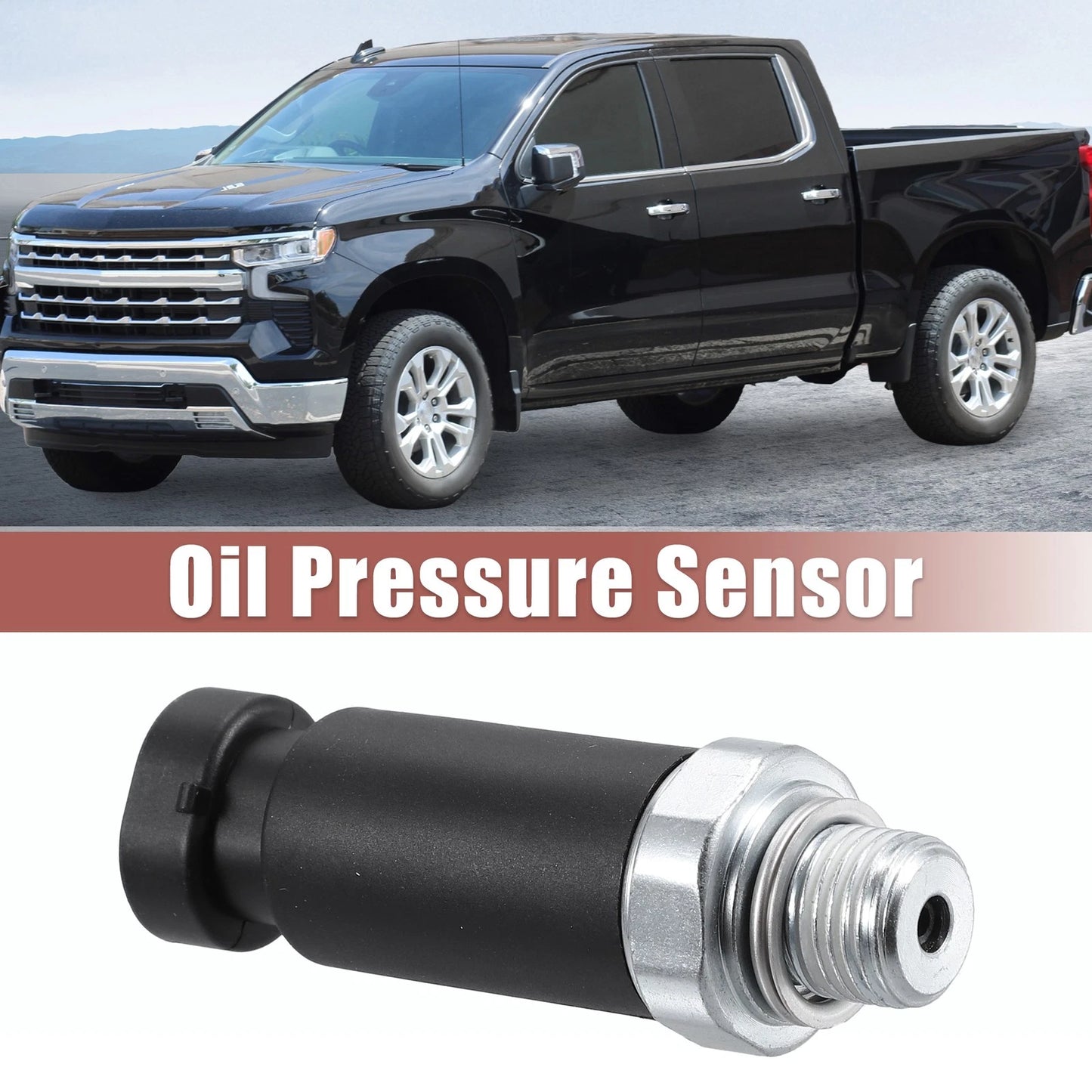 Engine Oil Pressure Sensor for Chevy Plastic Metal Black Silver Tone