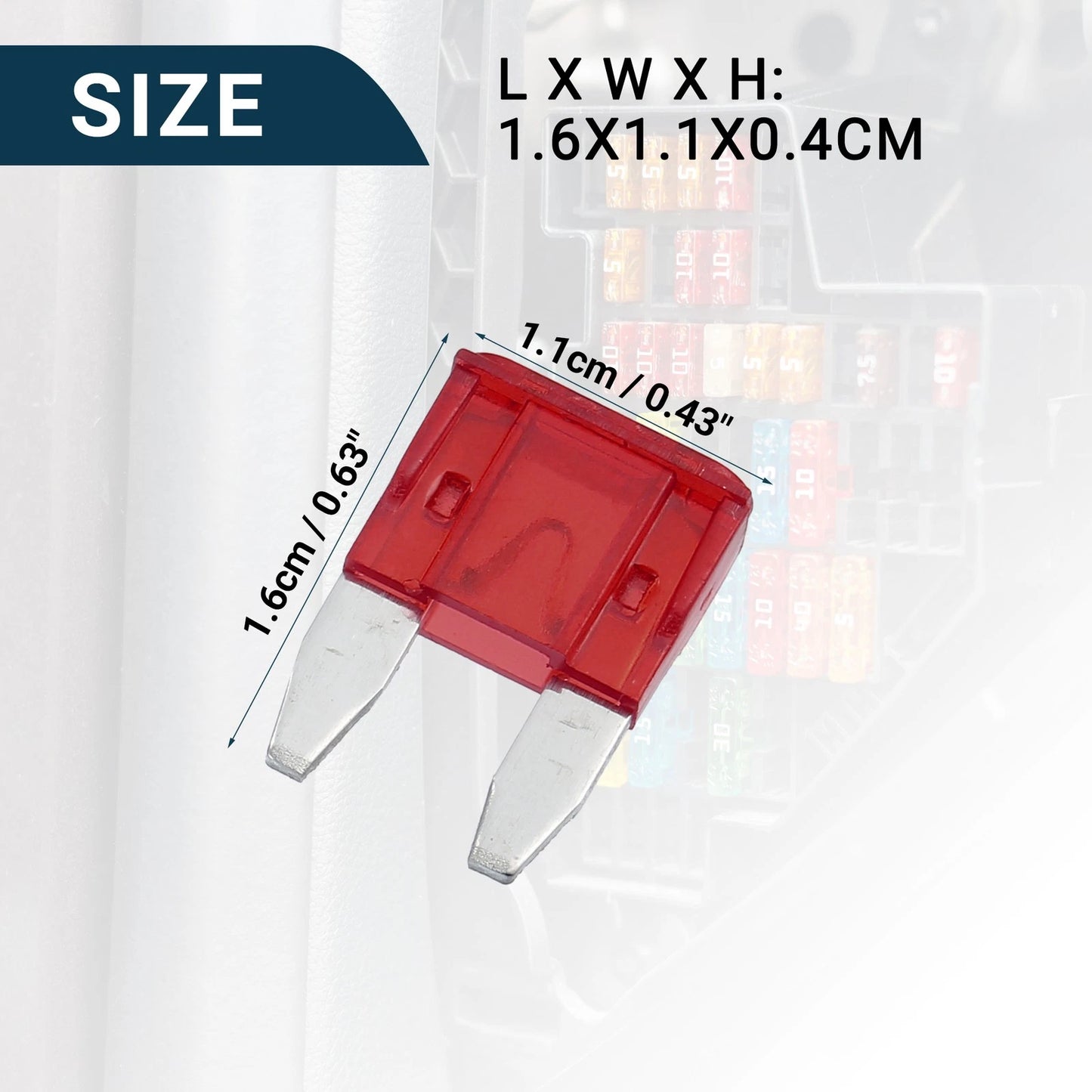 10A Mini Blade Fuses for Car - Durable Short Circuit Protection (100 Pcs)