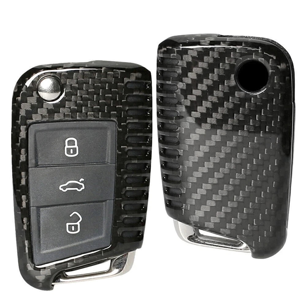 Carbon Fiber Black Remote Key Fob Cover for VW Golf MK7 (2013-2020)