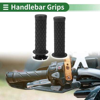 Grips 7/8" 22mm Hand Grips TPU Black Rhombus for Motorcycle