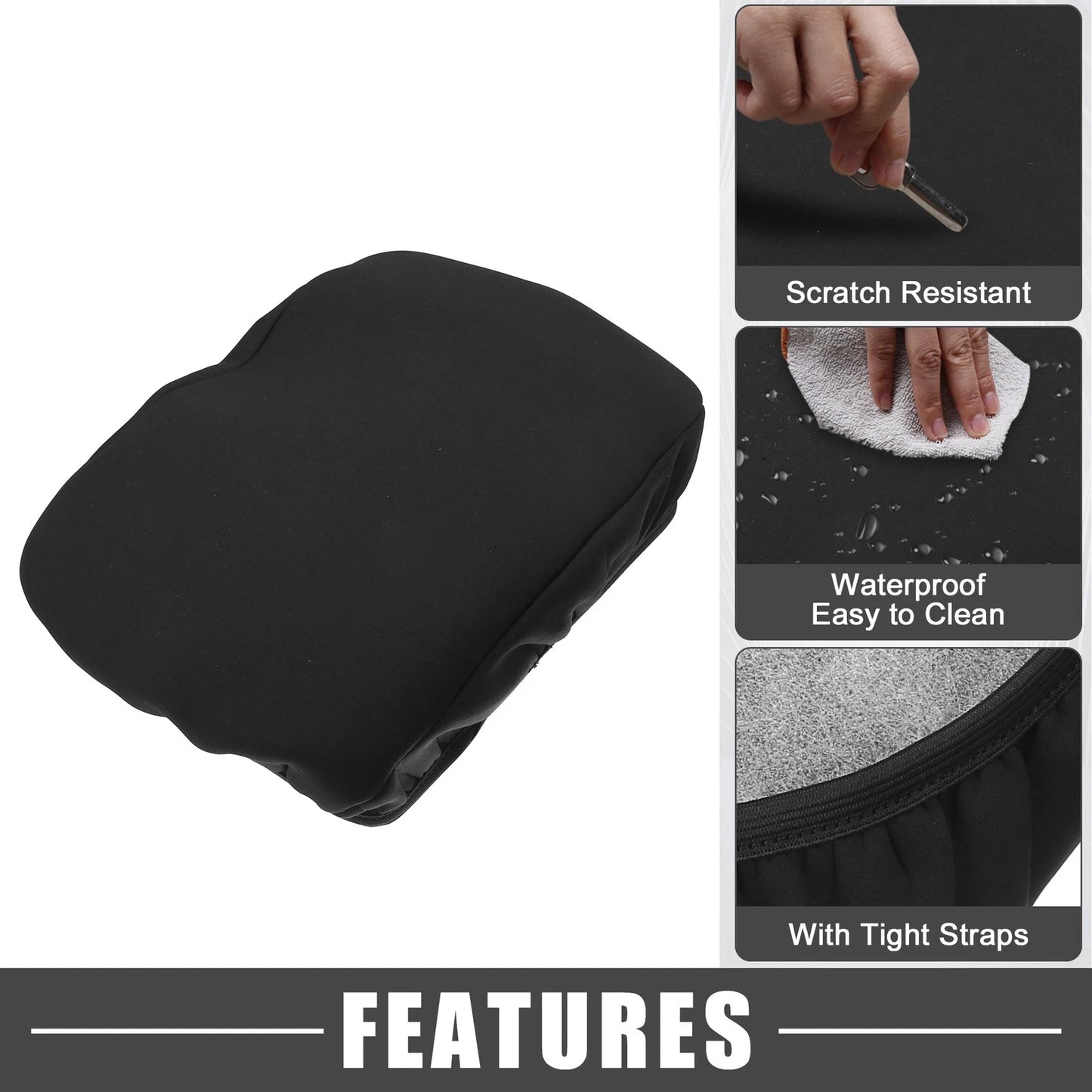 Center Console Armrest Cover for Toyota Highlander (2008-2013) Black