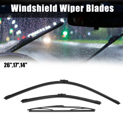 3 x Car Front Rear Wiper Blades for Ford Focus MK2 (2004-2011)
