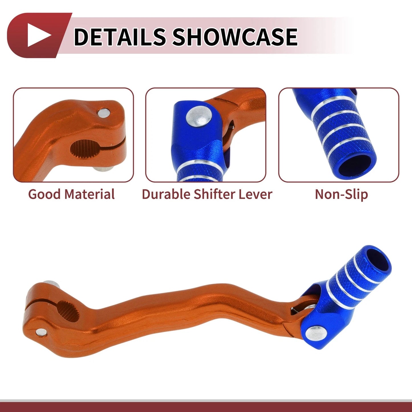 Folding Gear Shifter Lever Orange Blue Silver Tone for Bosuer M4