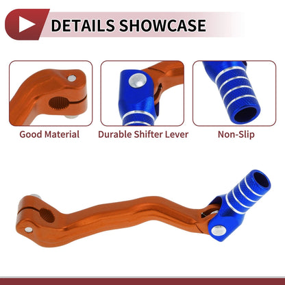 Folding Gear Shifter Lever Orange Blue Silver Tone for Bosuer M4