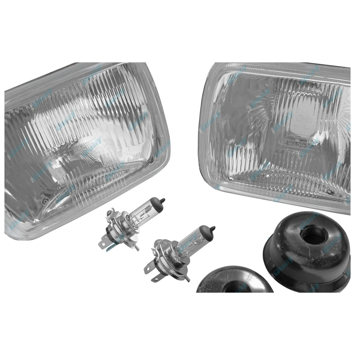 LH+RH Universal Headlights Pair w/Globe for Nissan Navara/Holden Rodeo 1981-1997