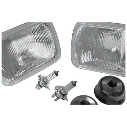 LH+RH Universal Headlights Pair w/Globe for Nissan Navara/Holden Rodeo 1981-1997
