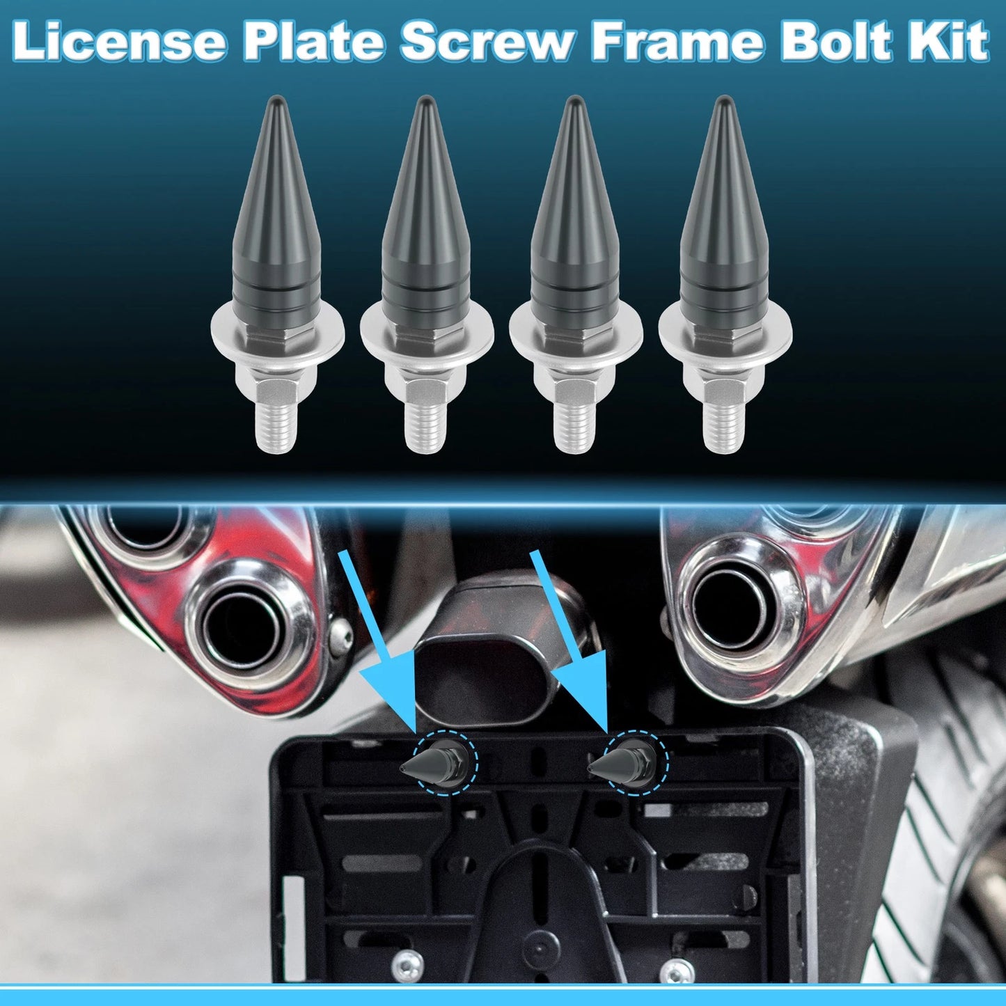 M6 / 4pcs 5.4cm / License Plate Screws Cover for Universal Motorcycle