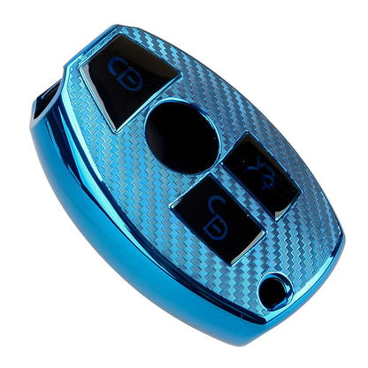 Blue TPU Key Fob Case Cover for Mercedes Benz A B C E G (2013-2023)