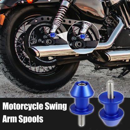 1 Pair 6mm M6x1.0 Blue Swing Arm Spools Sliders Stand for Yamaha