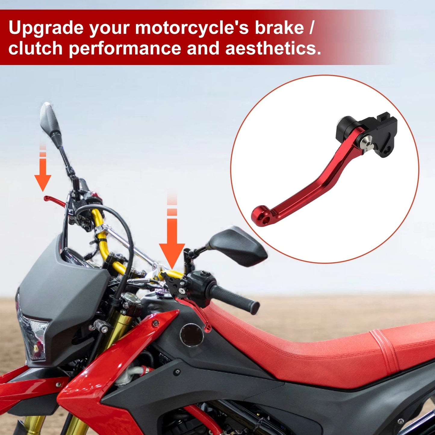 1 Pair Motorcycle Short Brake Clutch Levers for Honda CRF250L CRF300L Rally Red