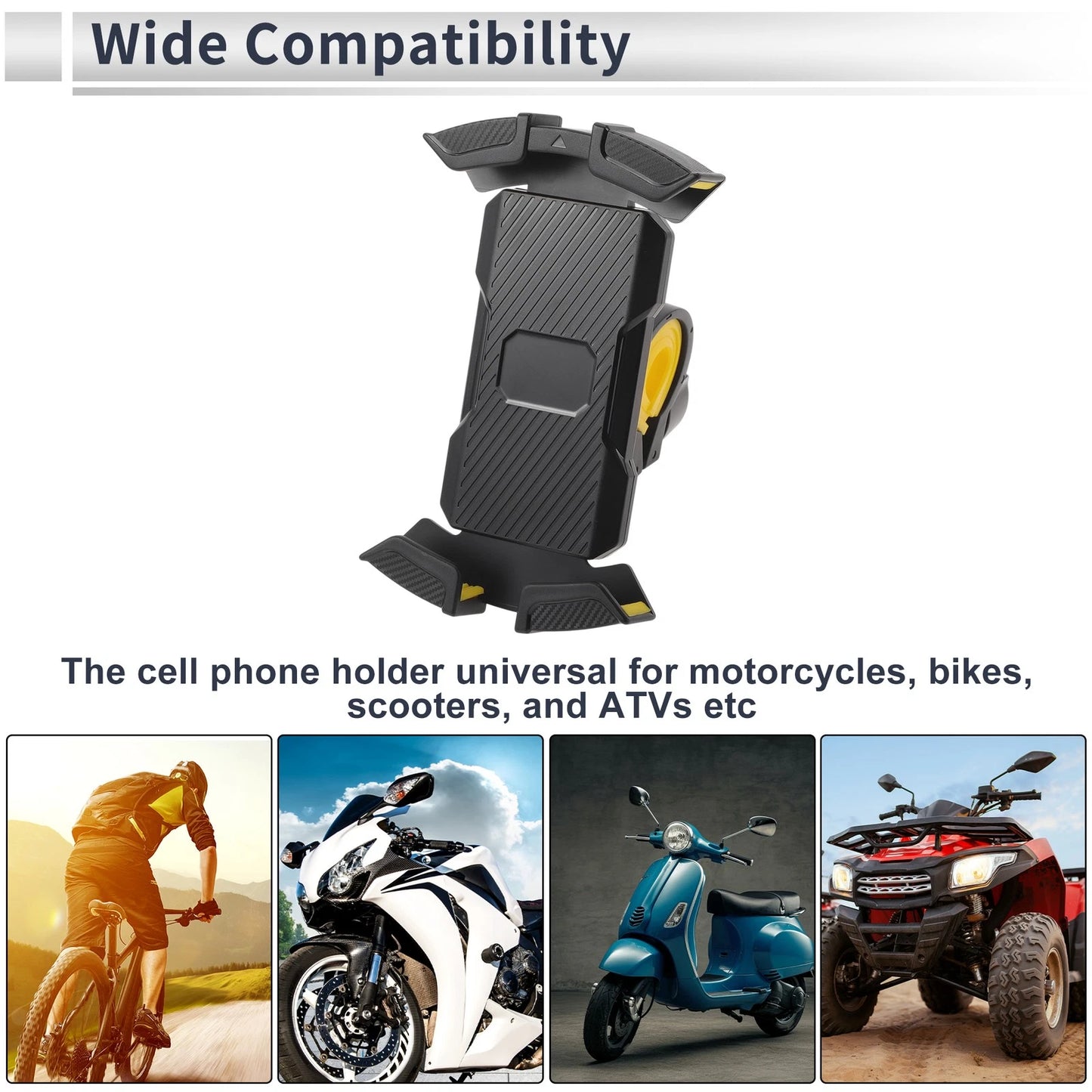 Phone Mount Holder 4.7-6.8in for Motorcycle Handlebar Silicone