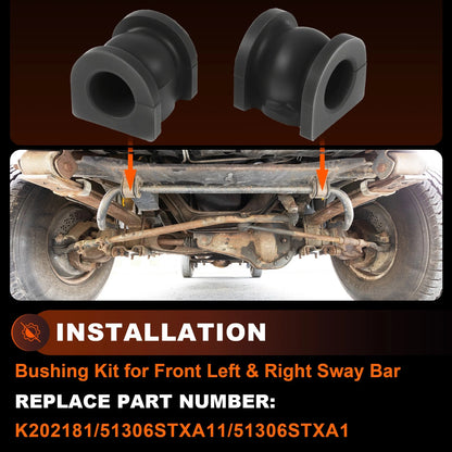 K202181 Front Sway Bar Bushings Stabilizer Bar for Honda Odyssey Pilot Acura