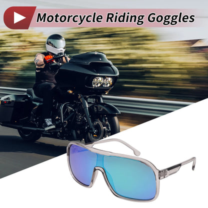 Goggles for Motorcycle Riding Green Lens Gray Frame Cellulos PC UV400