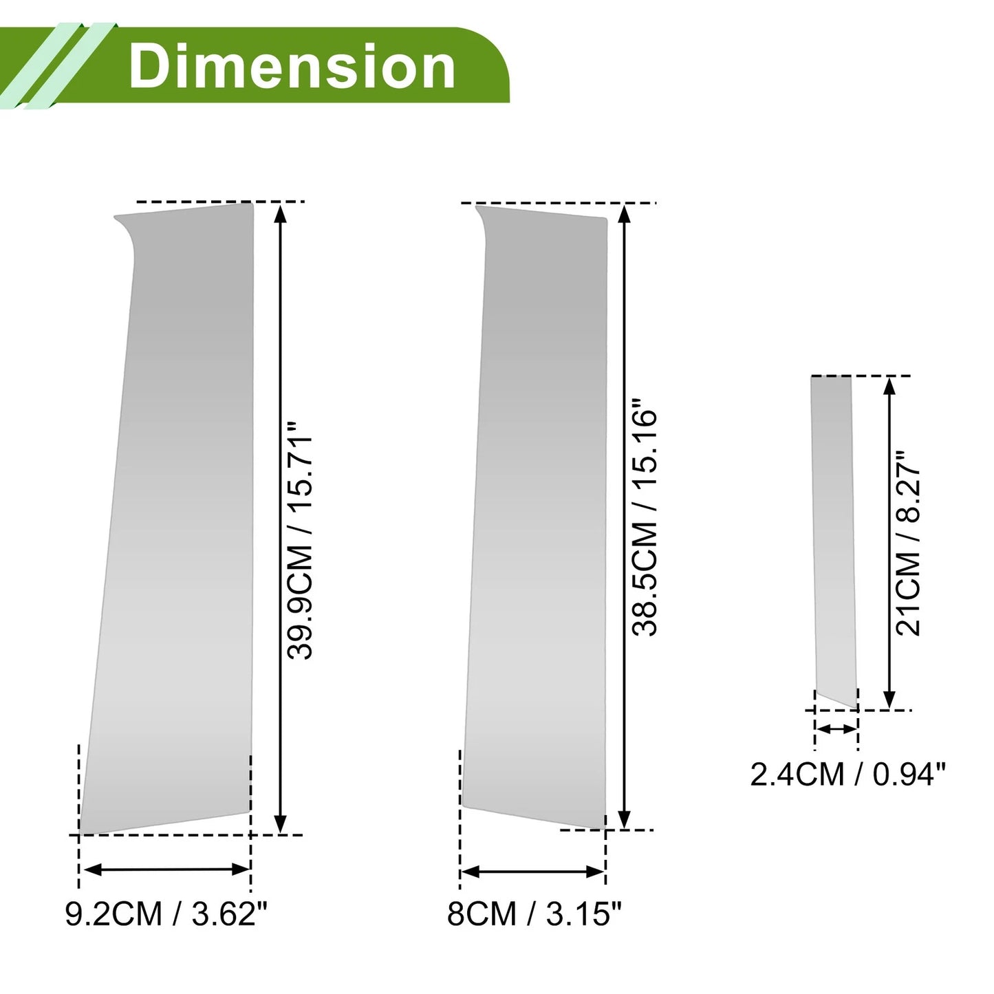 6 Pcs Pillar Window Trim for Chevy Aveo (2007-2011) Silver Tone
