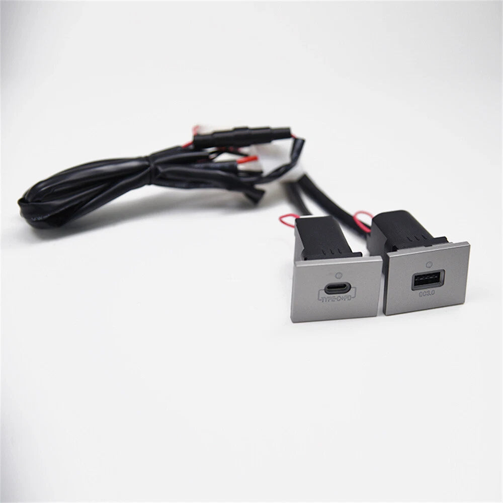 USB-A QC3.0 + USB-C PD Dual Port Charger for Ford Focus MK2 (2005-2009)
