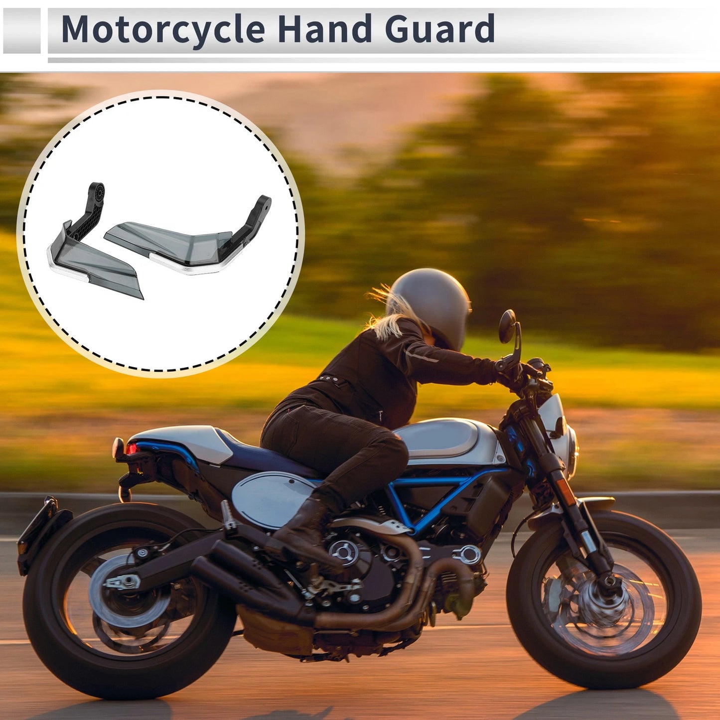Hand Guard for Motorcycles Knuckle Guard Protector Black Aluminum Alloy ABS
