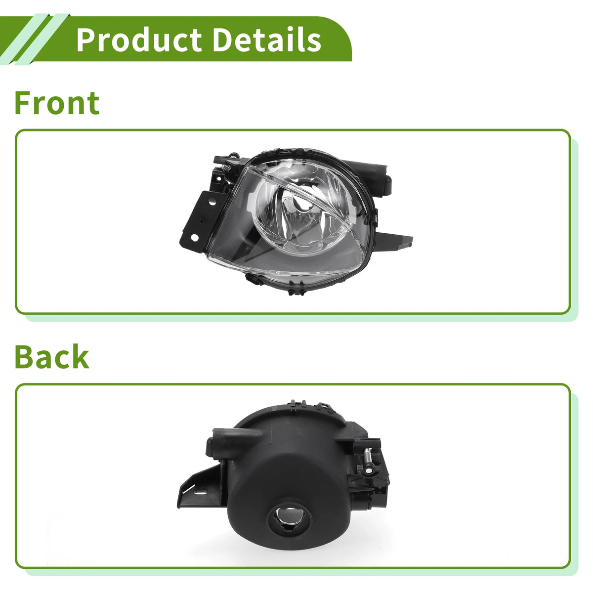 Left Fog Light Grill for BMW 330i 2006-2008 (1 x Clear, Black)