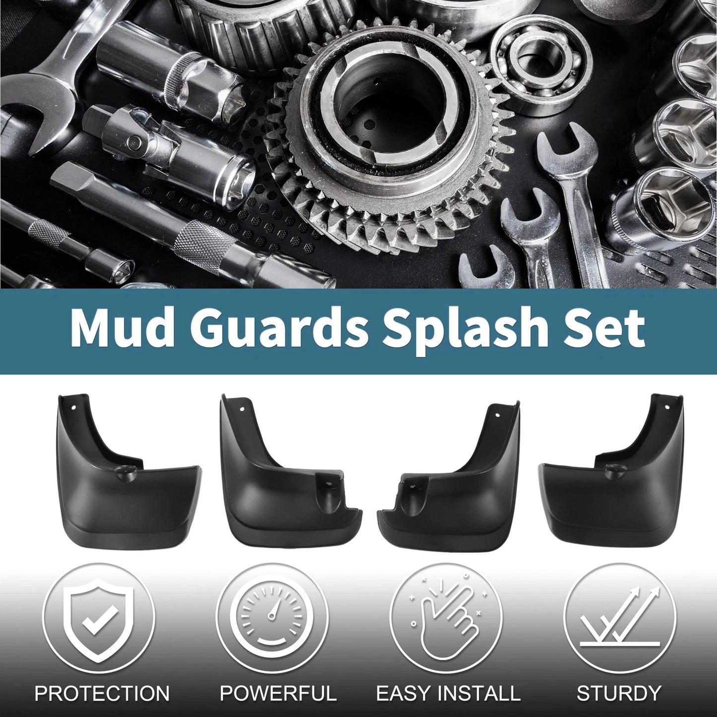 1Set Mud Flaps Splash Guards for Toyota Corolla AE110 Sedan (2000–2002)