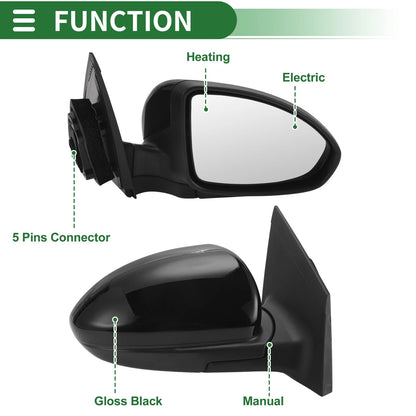 5Pins Right Passenger Door Mirror for Chevrolet Cruze (2011-2015)