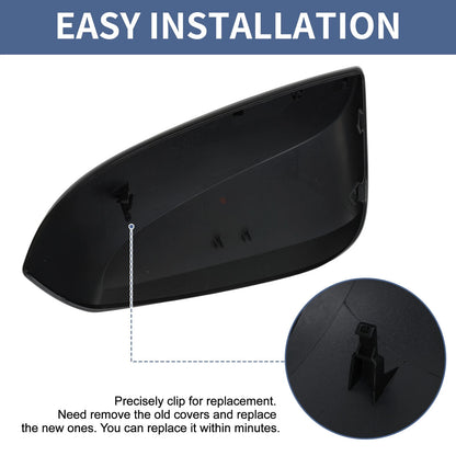 Driver Side Mirror Cover Cap Replacement Gloss Black for Toyota RAV4 (2019-2023)