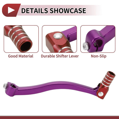 Folding Gear Shifter Lever for Kayo T6 Purple Lever Red Head