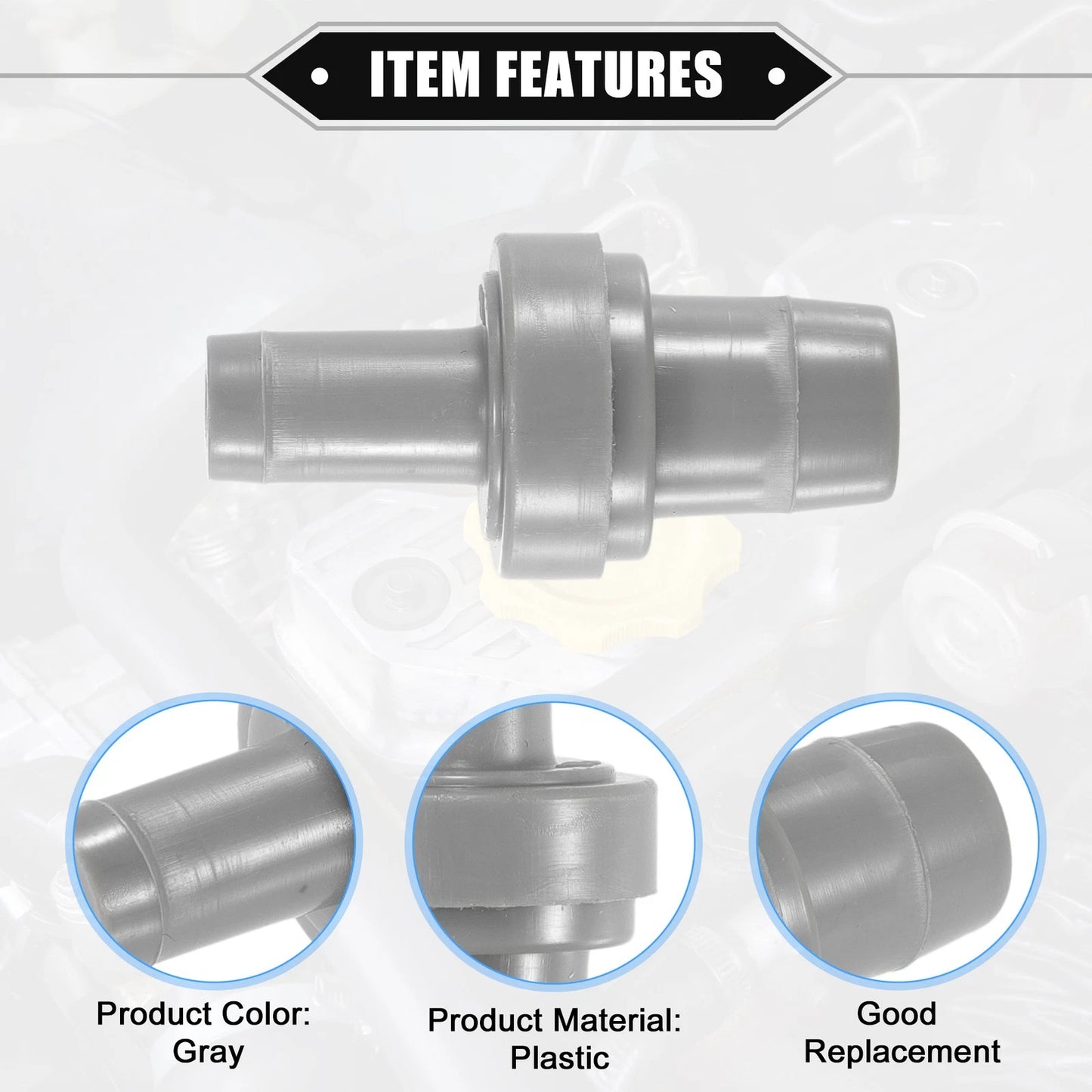 PCV Valve for Toyota Corolla (1993-1997) Durable Plastic Gray