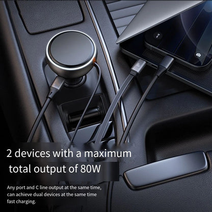 Car Charger Set with Dual Cables for Efficient Power Delivery