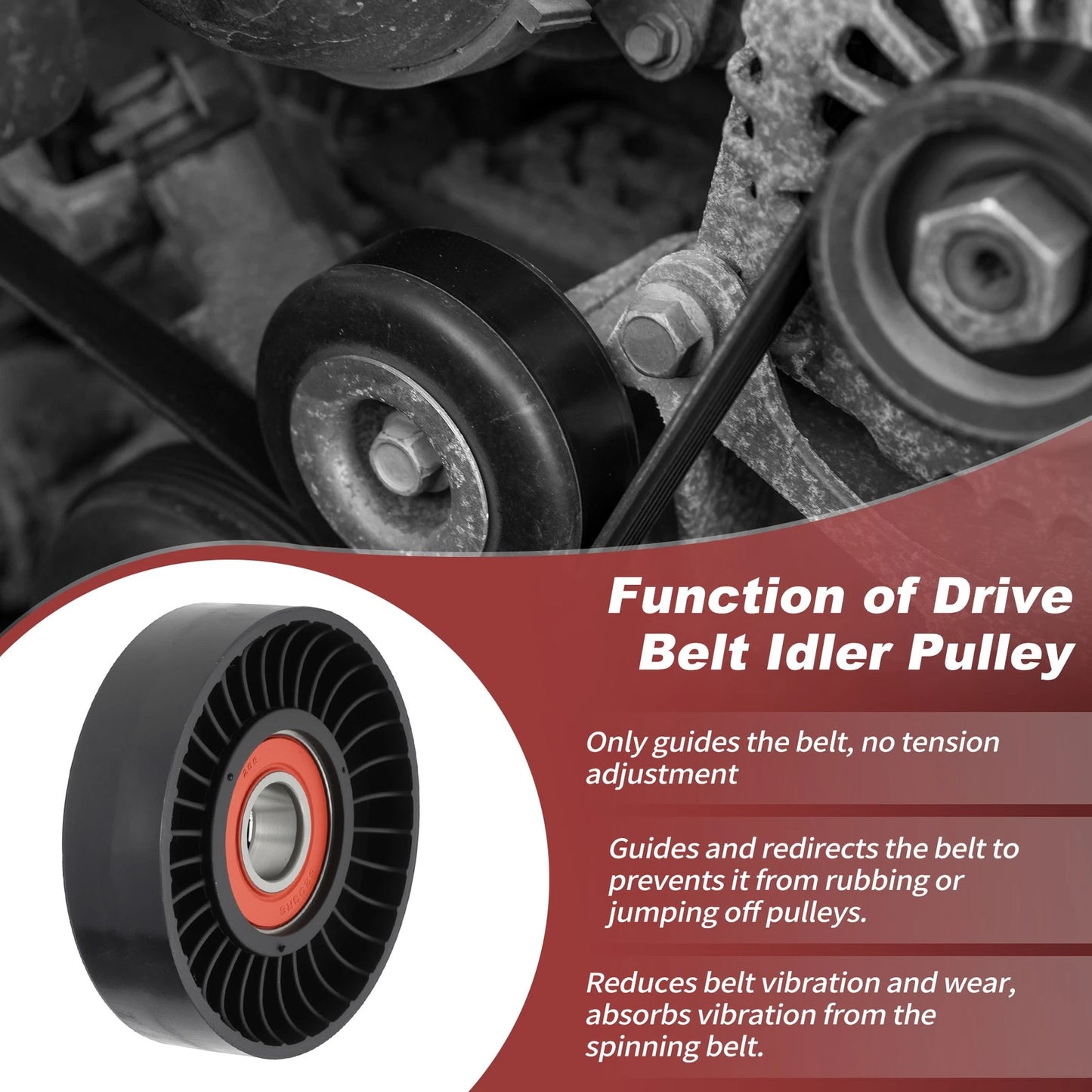Drive Belt Idler Pulley for Chevy Equinox, GMC, Buick, Saab