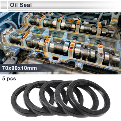 Oil Seal 70x90x10mm Seal Ring Rotary Shaft Nitrile Rubber 5 Pcs for Make Model