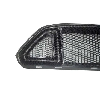 Real Carbon Fiber Front Upper Mesh Grille R Style for Ford Mustang 2015-2019