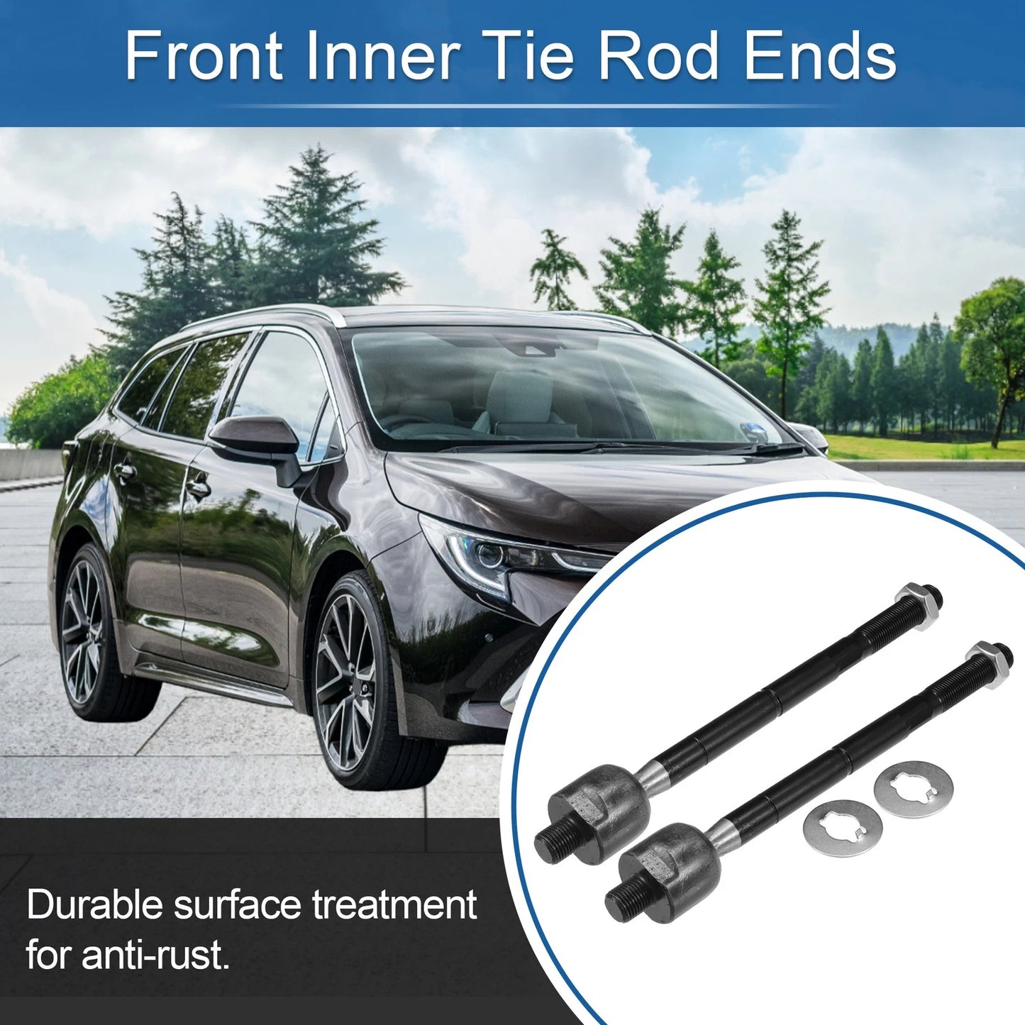 2 x Front Inner Tie Rod End Links for Toyota RAV4 (2006-2018)