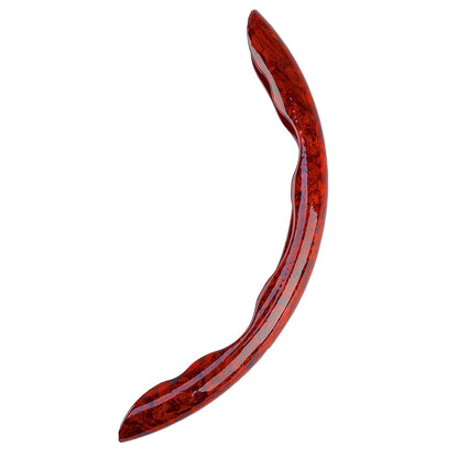 Red Wood Grain Texture Universal Steering Wheel Cover for Car