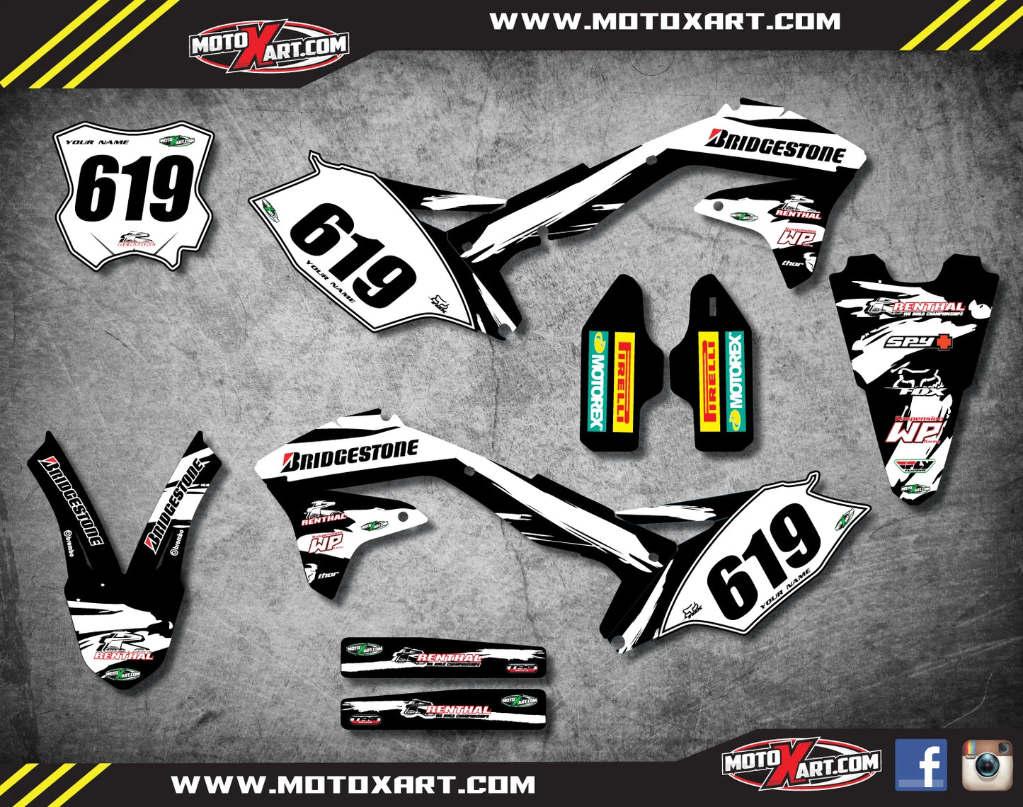 Custom SAFARI Style Sticker Kit for Kawasaki KXF 250 (2017-2018)