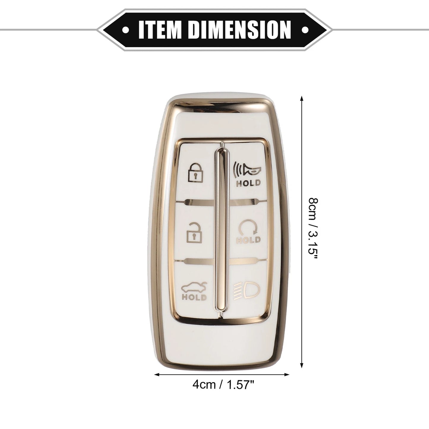 6 x Buttons Key Fob Cover TPU Remote Case for Hyundai ( Specified)