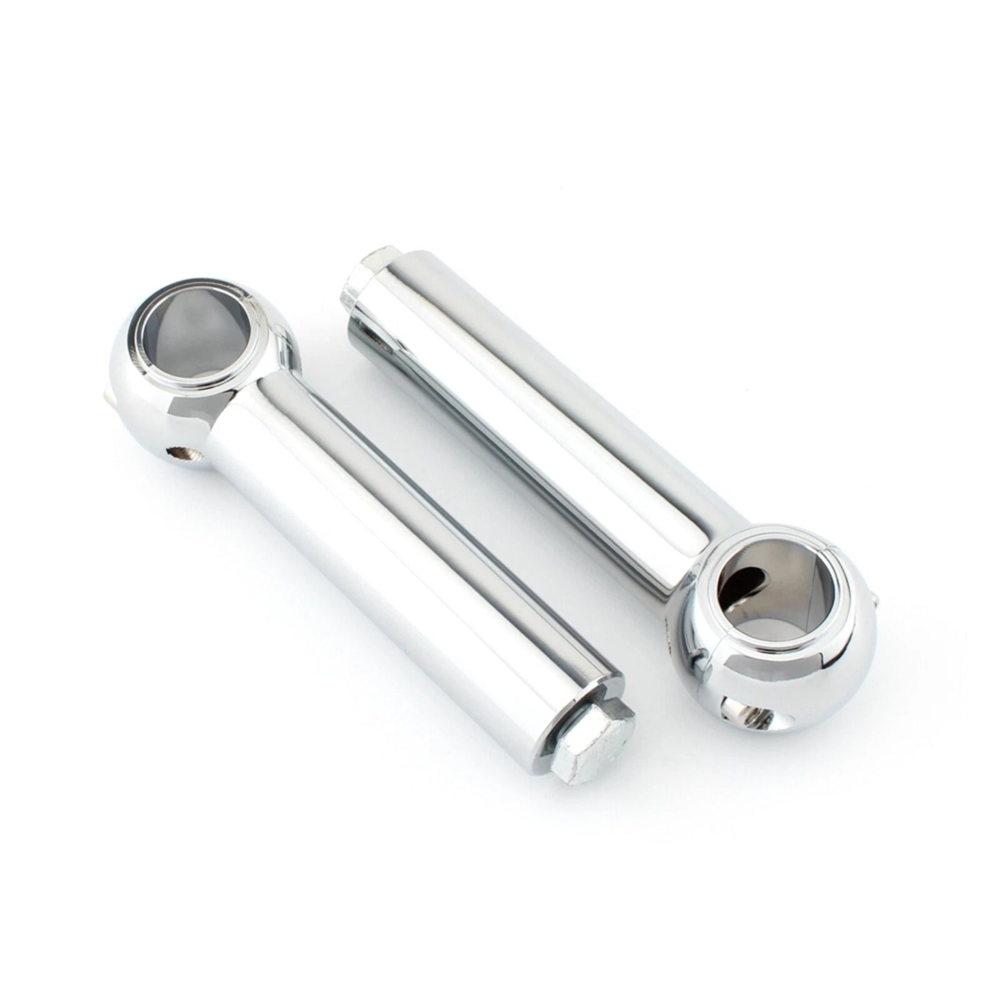 2 x 5" Chrome Handlebar Riser Clamp Kit for Motorcycles