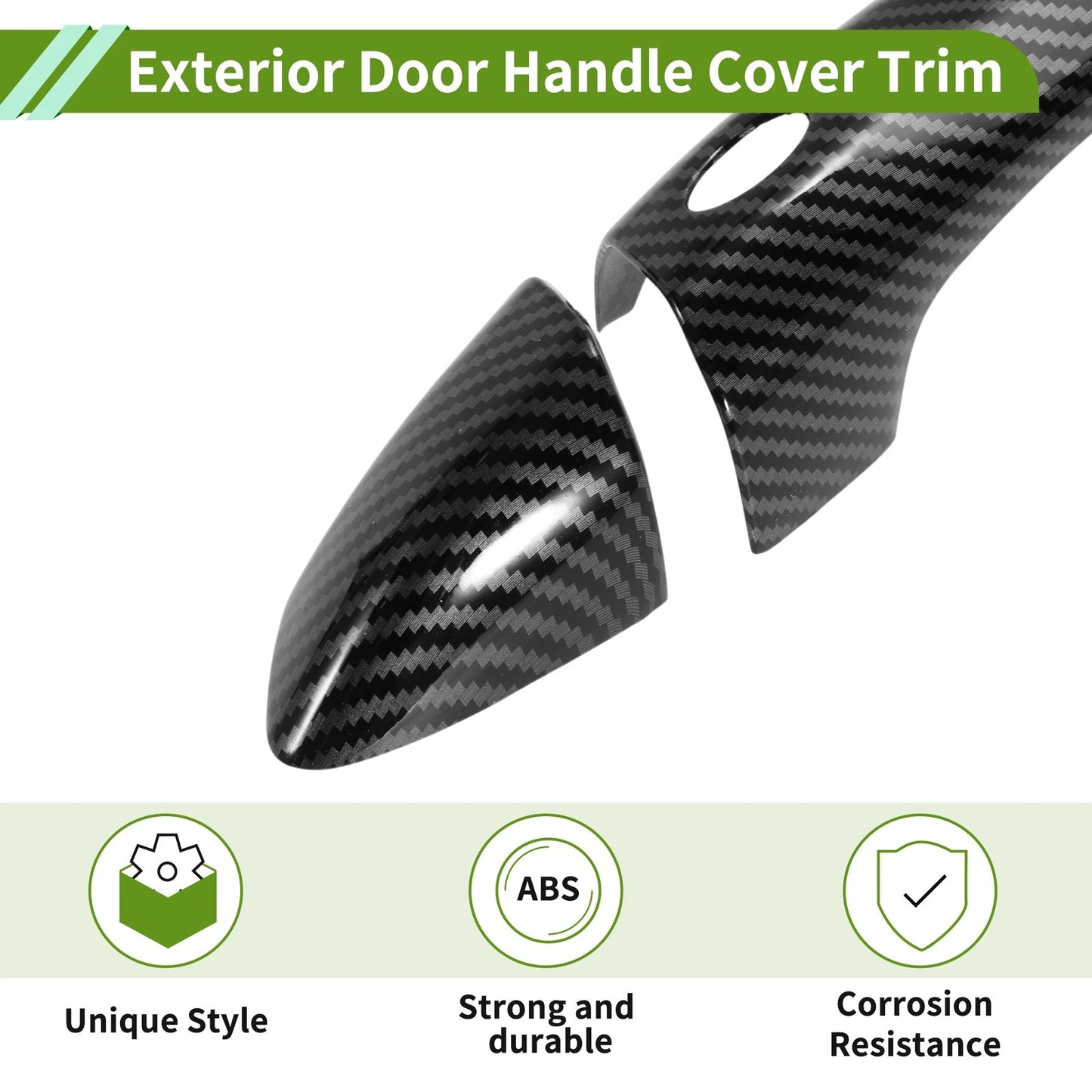 Exterior Door Handle Cover Trim for Hyundai Tucson (2022-2024) Carbon Fiber Black