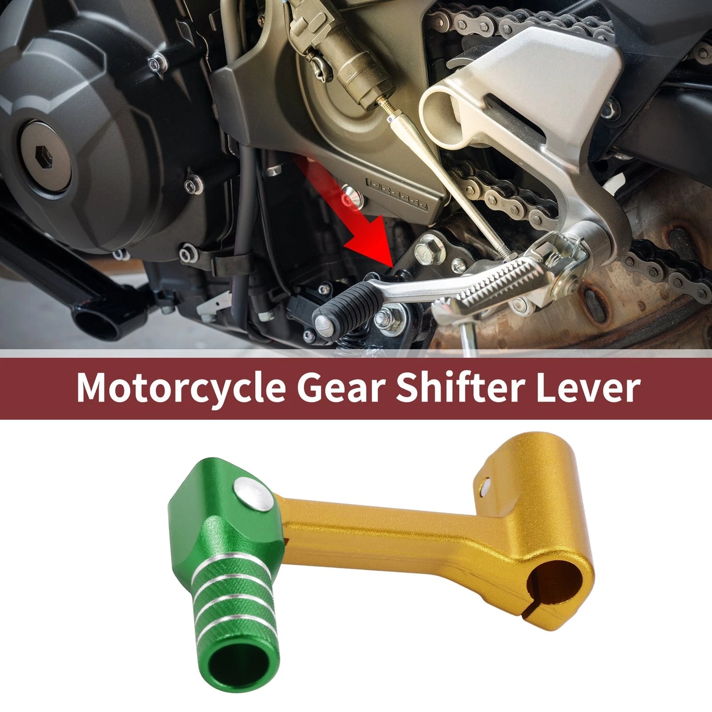 Foldable Shifter Lever for Bosuer Cheetah Gold Tone Green