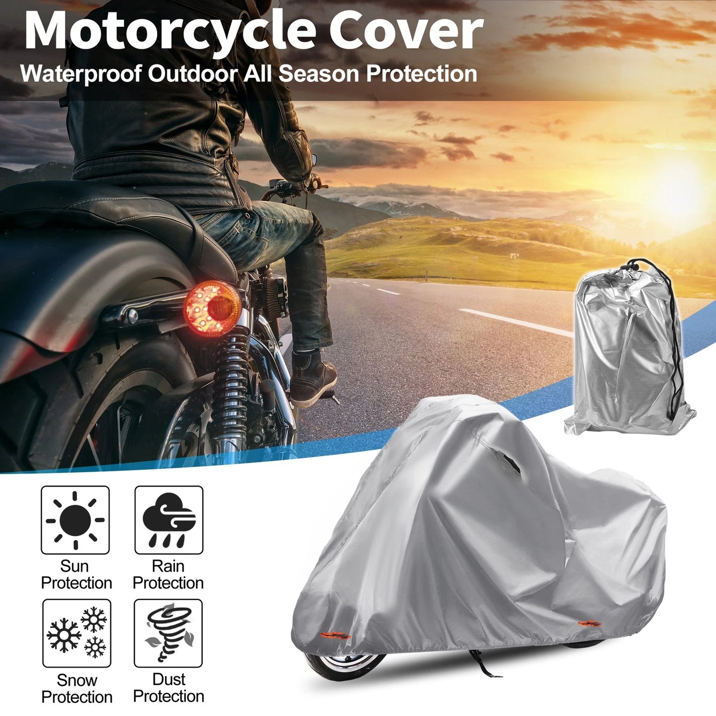 Motorcycle Cover 210D-PU Grey for Suzuki V-Strom 250 (2022–2024)