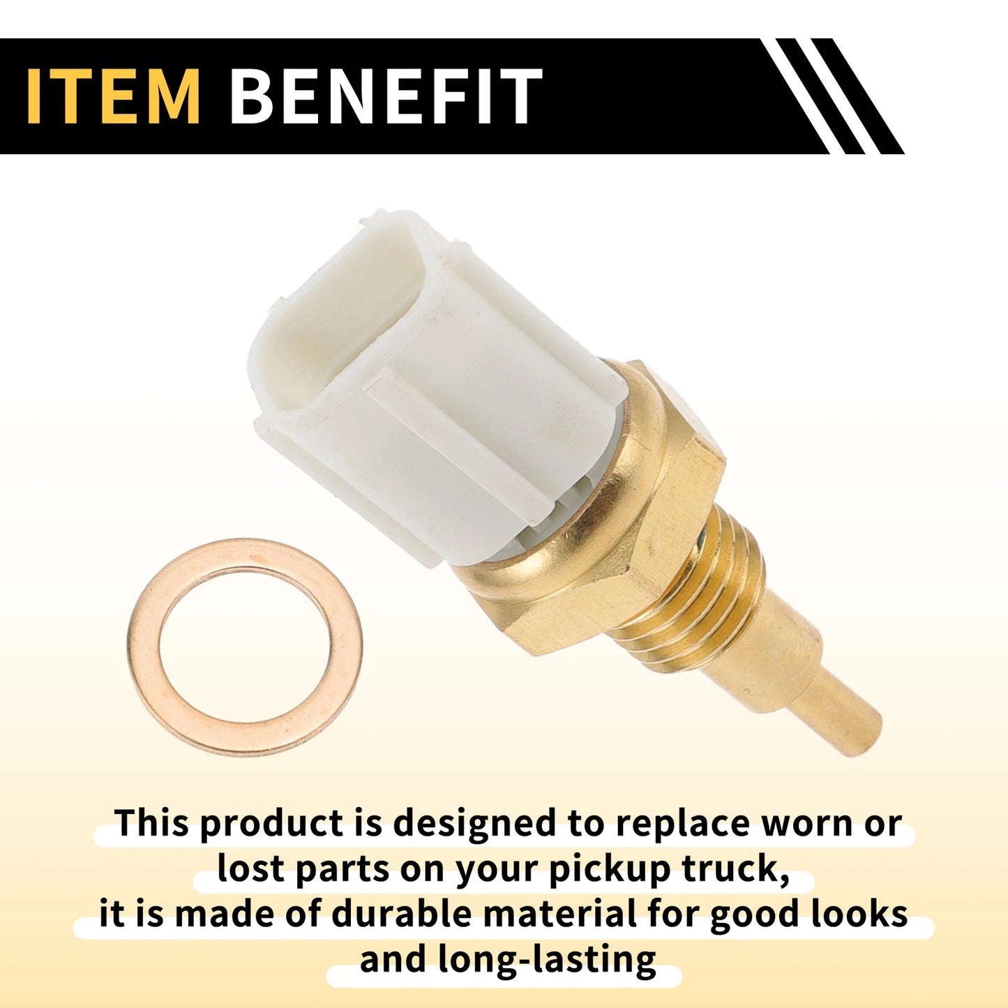 Coolant Temperature Sensor for Toyota Tundra 2002-2005 (2 x) Gold Tone