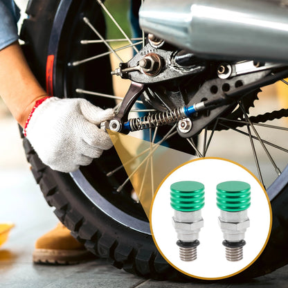 2 x Motorcycle Screw M5x0.8 Fork Air Bleeder Valve Metal Green for Motorcycle