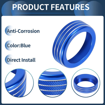 Headlight Fog Light Switch Knob Cover Ring for Dodge RAM (18 - 22) Blue 1 Pc