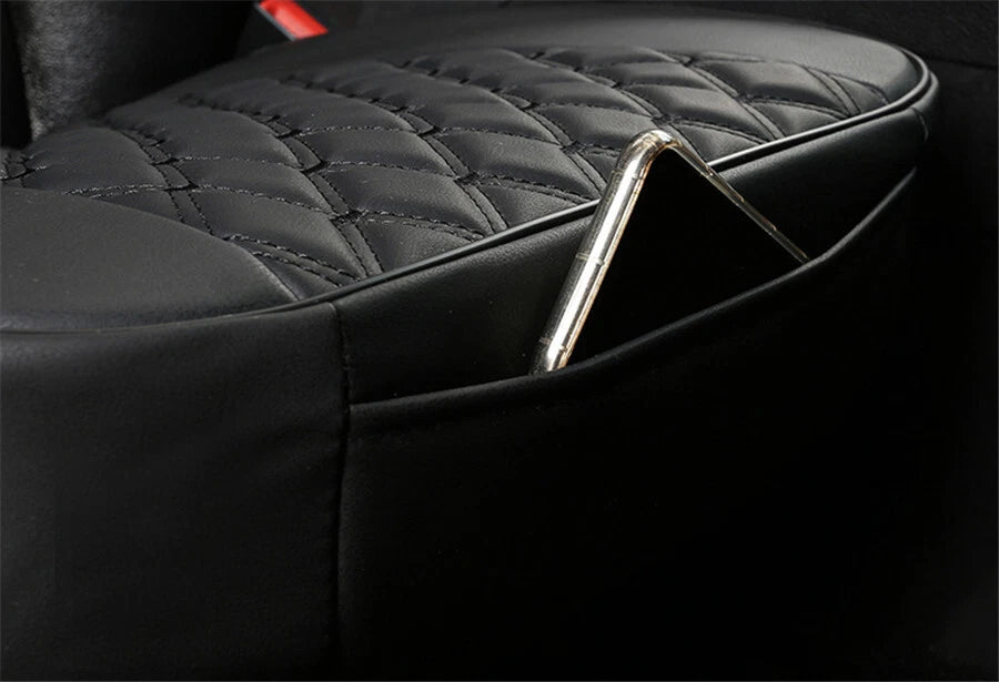 Front Seat Cover Cushion for Universal Car - Breathable PU Leather Black (N/A)
