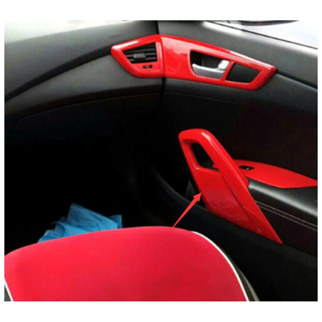 Red Door Armrest Panel Trim Cover for Hyundai Veloster (2011-2016)
