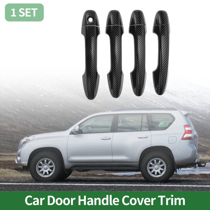 Door Handle Cover Trim Carbon Fiber Black for Toyota RAV4 (2013–2018)