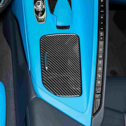 Soft Carbon Fiber Interior Center Console Set Trim For Corvette C8 2020-2023