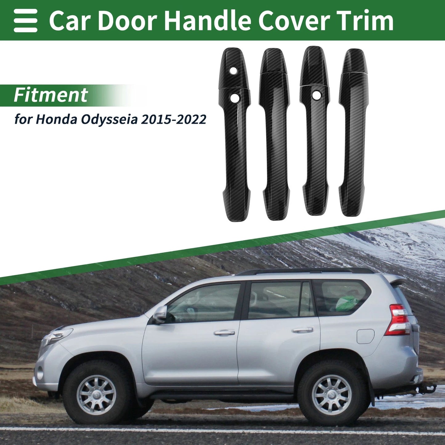 Carbon Fiber Black Door Handle Cover Trim for Honda Odyssey (2015-2022)