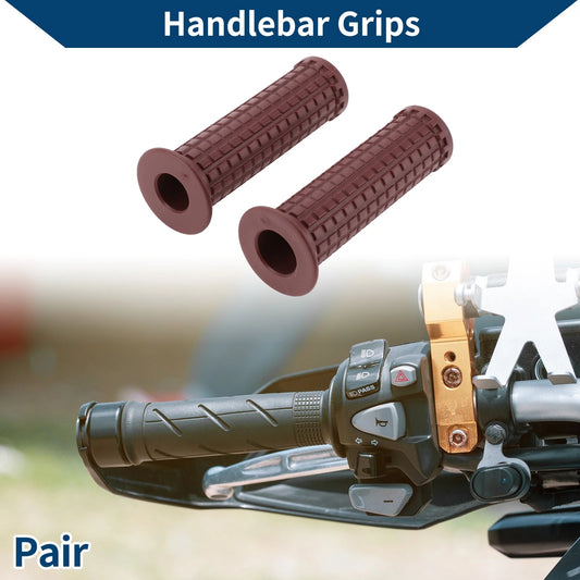 7/8" 22mm Hand Grips Rubber Red Brown for Motorcycle